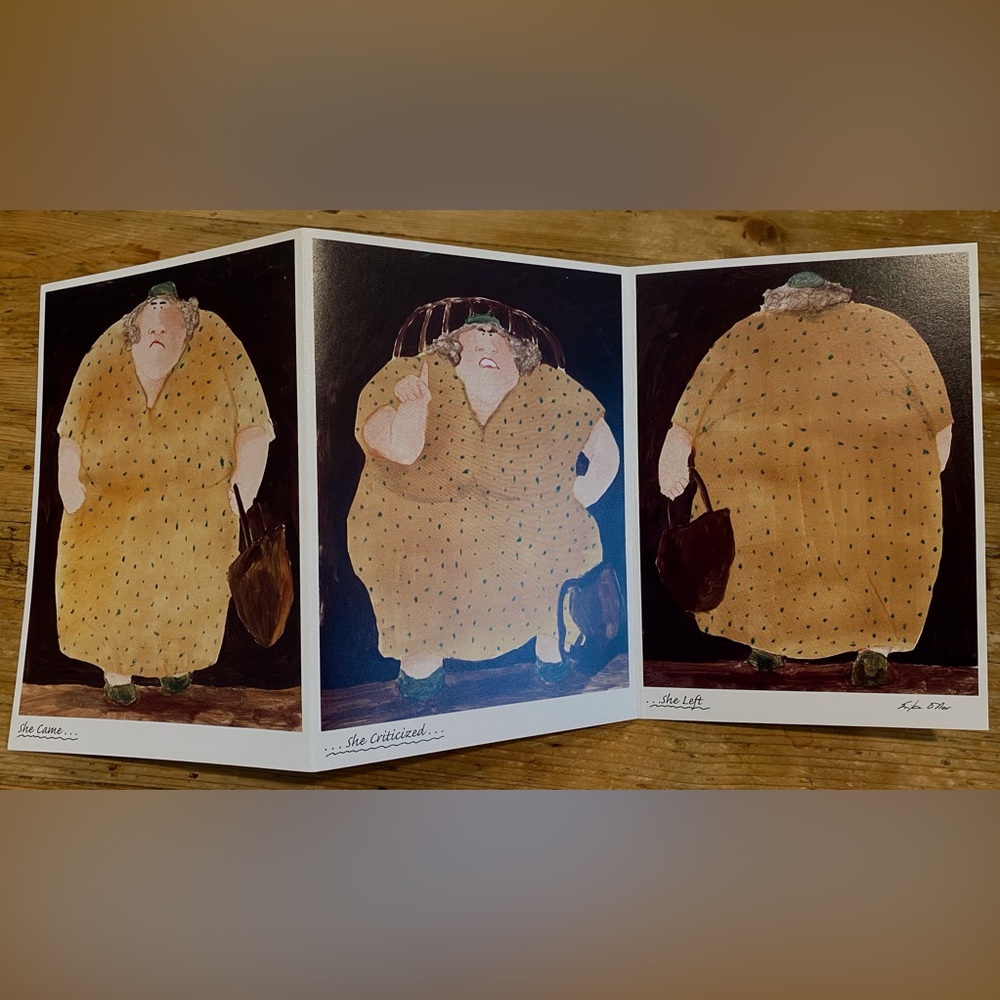 Vintage amusing three tiered greeting card
